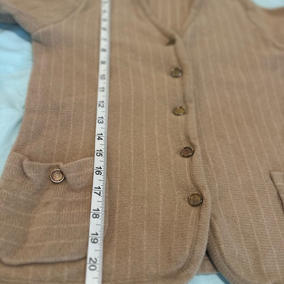 Vintage 40s Womens Dalton Turners Virgin Cashmere Brass Button Cardigan Sweater. - Picture 4 of 10